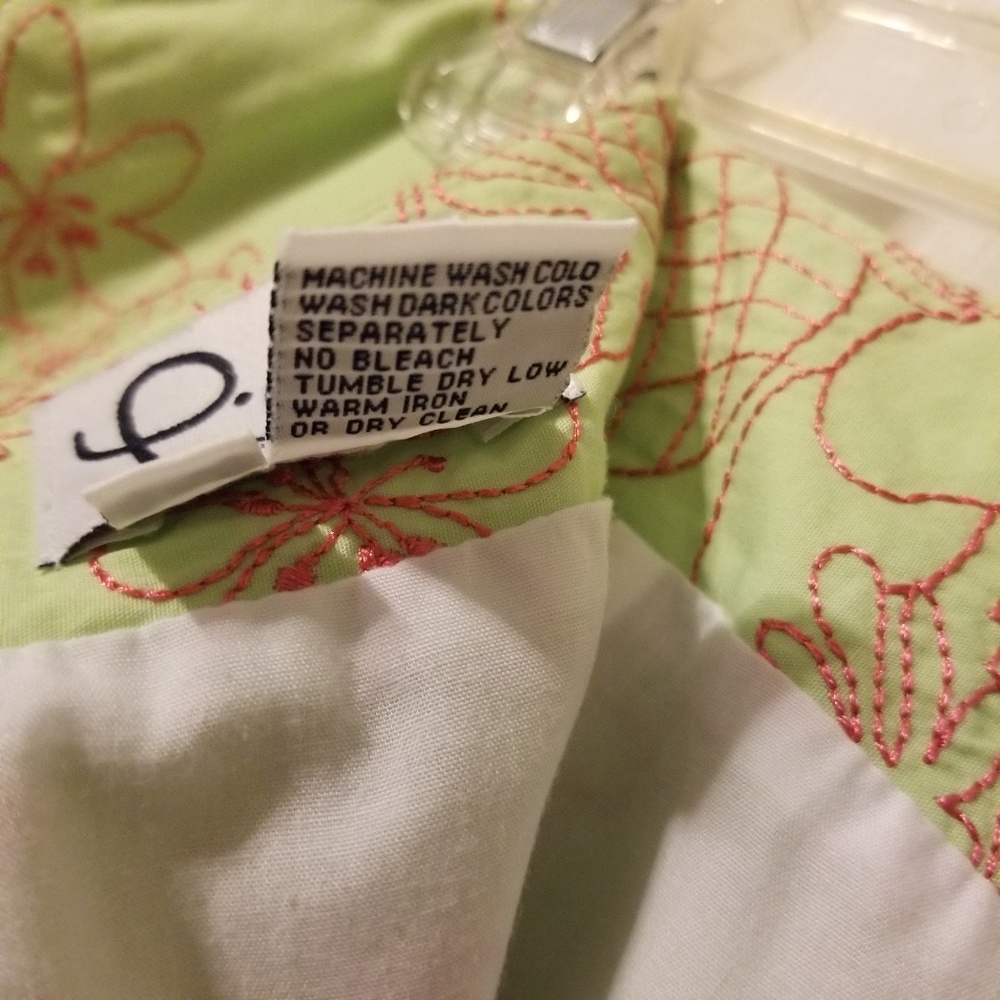 Lilly Pulitzer Skirt Embroidered Pink Green SZ 12 - Picture 7 of 7